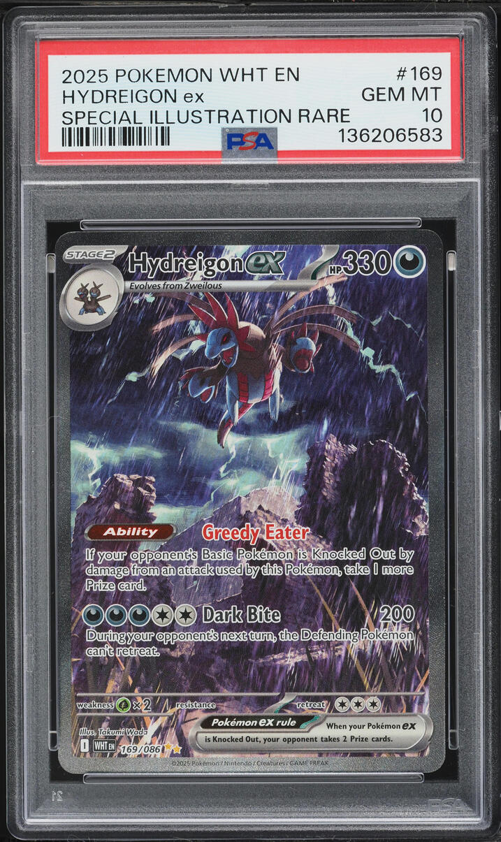 2025 Pokemon Scarlet & Violet White Flare SIR Hydreigon ex #169 PSA 10 GEM MINT