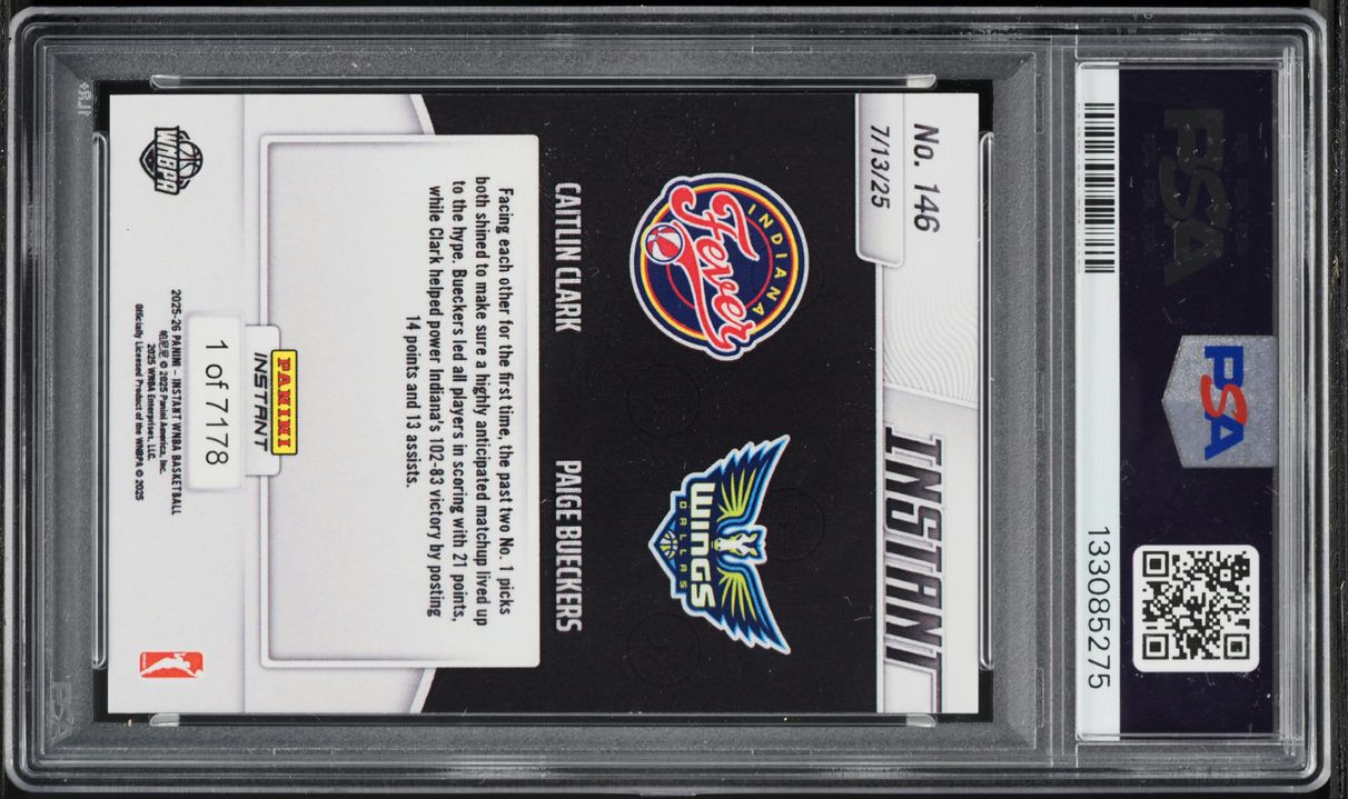2025 Panini Instant WNBA Caitlin Clark Paige Bueckers /7178 #146 PSA 10 GEM MINT
