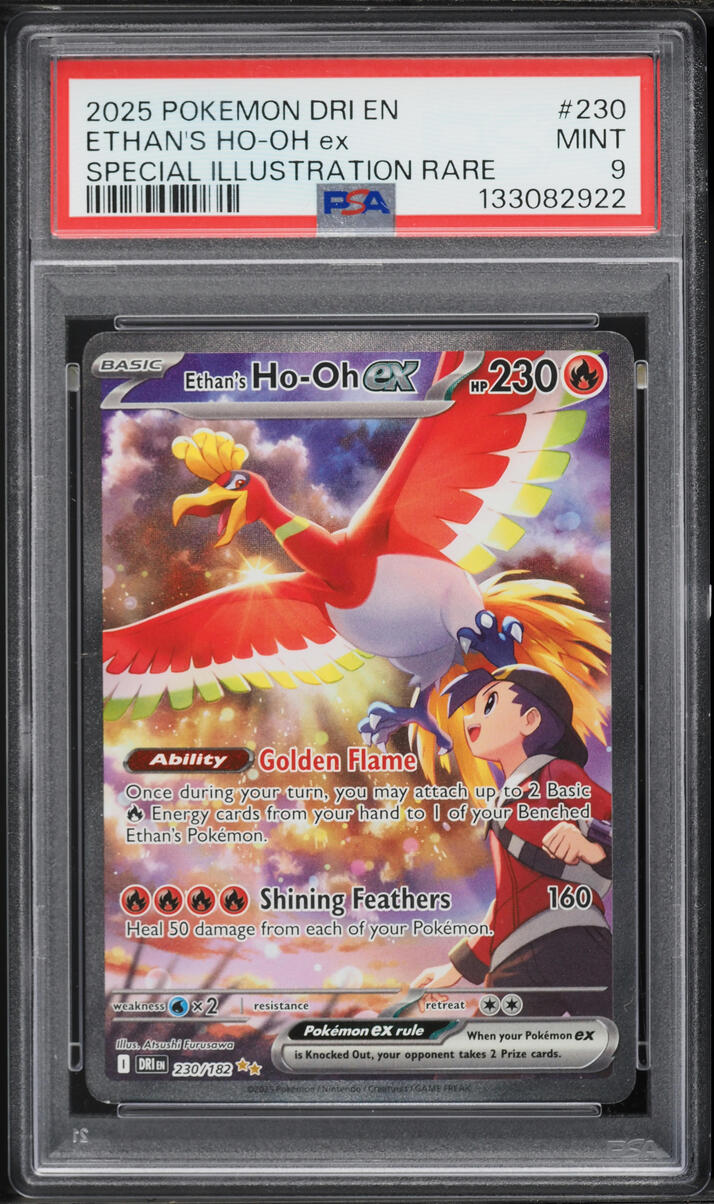 2025 Pokemon Scarlet & Violet Destined Rivals SIR Ethan's Ho-Oh ex #230 PSA 9 MINT