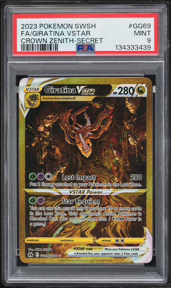 2023 Pokemon Sword & Shield Crown Zenith Gold Rare Giratina VSTAR #GG69 PSA 9 MINT