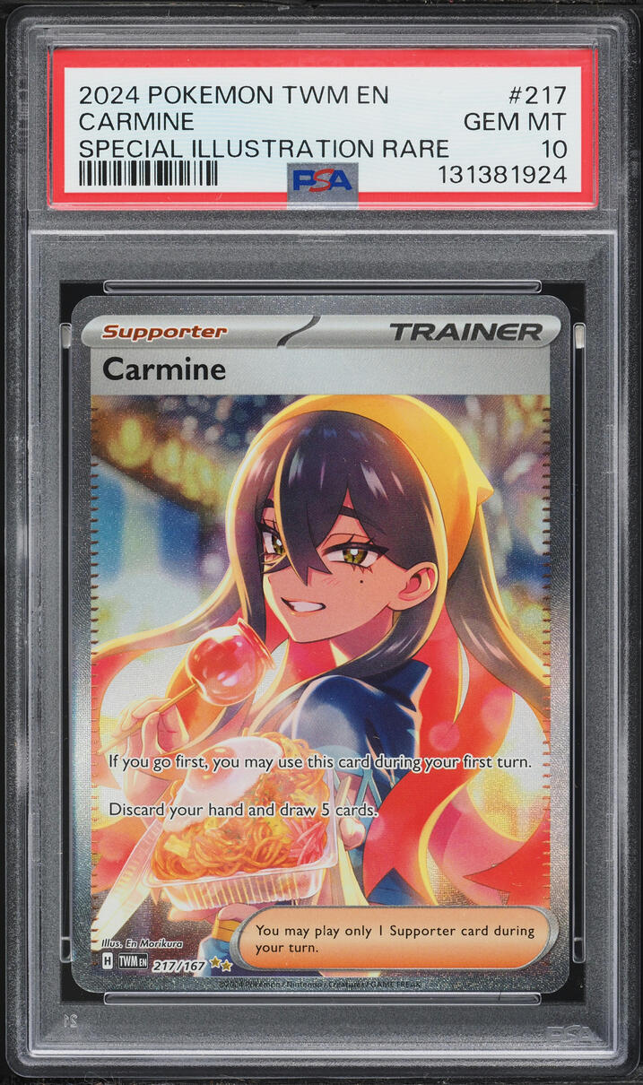 2024 Pokemon Scarlet & Violet Twilight Masquerade SIR Carmine #217 PSA 10 GEM MINT