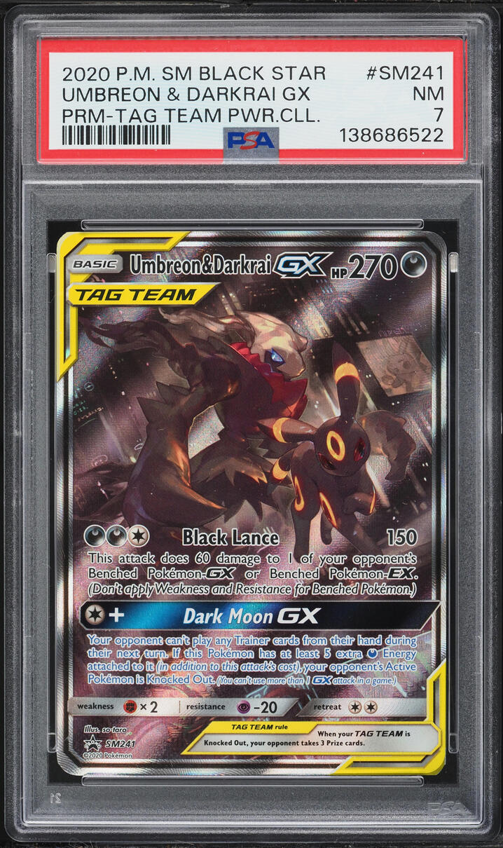 2019 Pokemon Sun & Moon Hidden Fates Shiny Alt Art Darkrai GX #70 PSA 7 NRMT