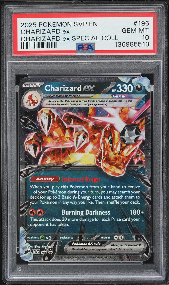 2025 Pokemon Scarlet & Violet Promo Special Collection Holo Charizard EX #196 PSA 10 GEM MINT