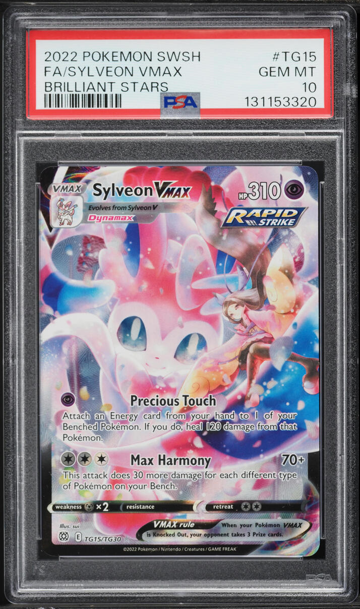 2022 Pokemon Sword & Shield Brilliant Stars CHR Sylveon VMAX #TG15 PSA 10 GEM MINT