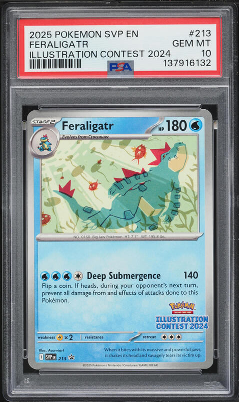 2025 Pokemon Scarlet & Violet Promo Illustration Contest '24 Feraligatr #213 PSA 10 GEM MINT