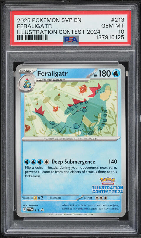 2025 Pokemon Scarlet & Violet Promo Illustration Contest '24 Feraligatr #213 PSA 10 GEM MINT
