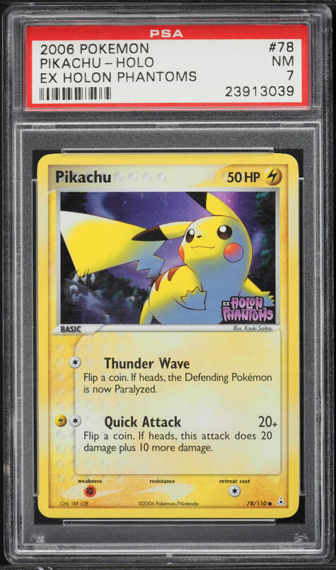 2005 Pokemon EX Emerald Reverse Holo Pikachu #60 PSA 8 NM-MT on