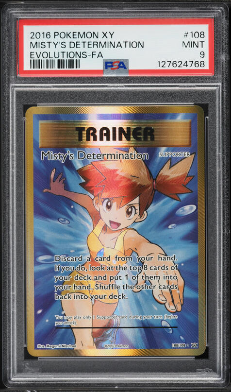 2016 Pokemon XY Evolutions Full Art Misty's Determination #108 PSA 9 MINT