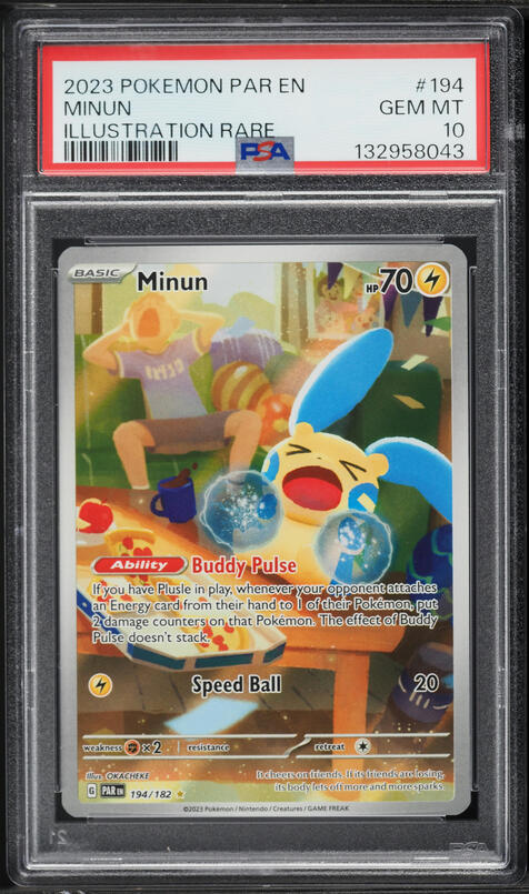 2023 Pokemon Scarlet & Violet Paradox Rift IR Minun #194 PSA 10 GEM MINT