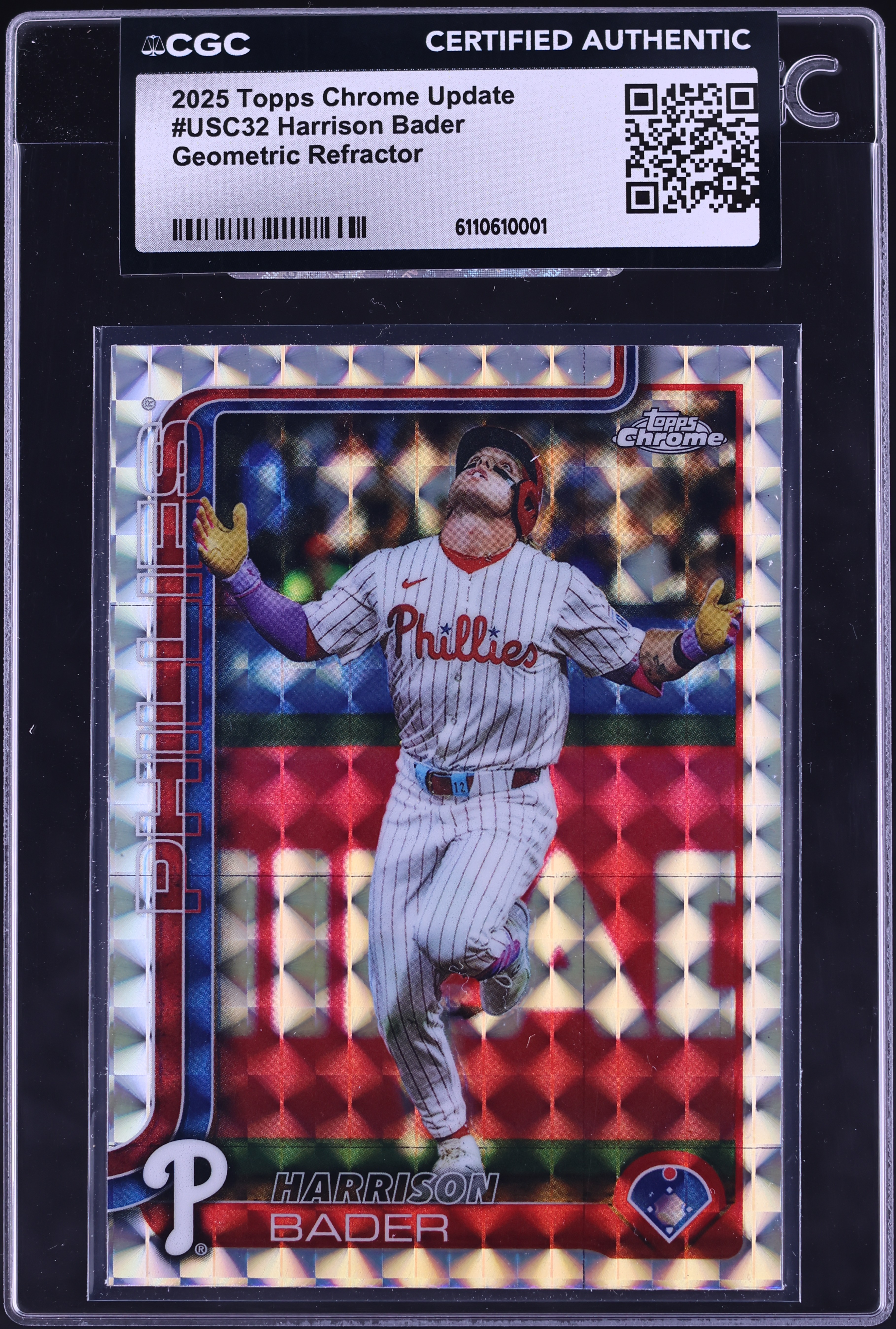 2025 Topps Chrome Update Geometric Refractor Harrison Bader #USC32 