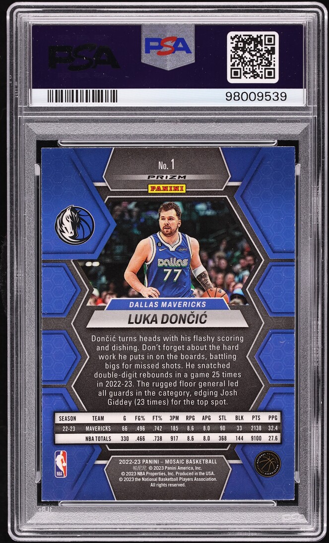 2022 Panini Mosaic Reactive Yellow Luka Doncic #1 PSA 10 GEM MINT