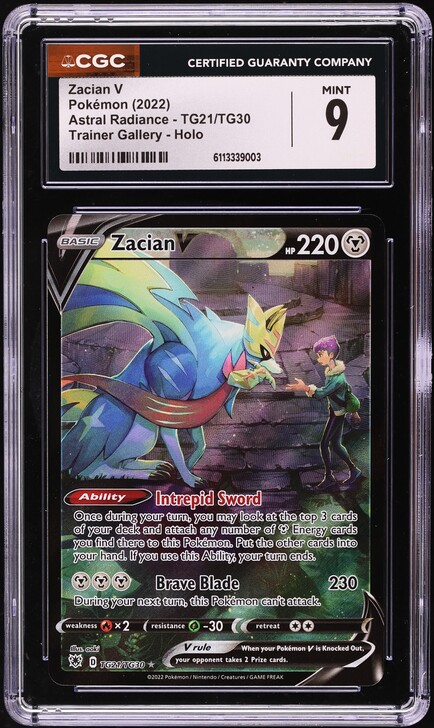 2022 Pokemon Sword & Shield Astral Radiance Trainer Gallery Zacian V #TG21 CGC 9 MINT