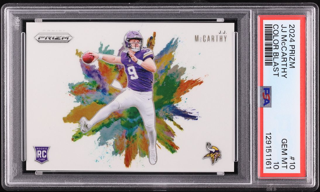 2024 Panini Prizm Color Blast J.J. McCarthy ROOKIE #10 PSA 10 GEM MINT