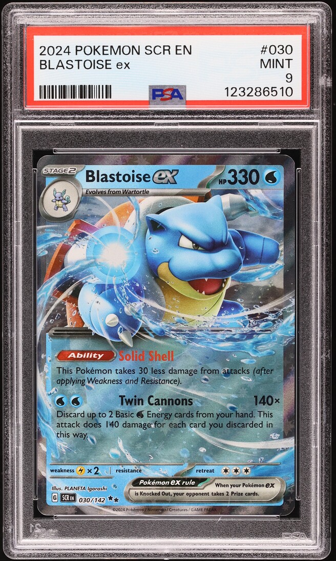 2024 Pokemon Scarlet & Violet Stellar Crown Holo Blastoise EX #30 PSA 9 MINT