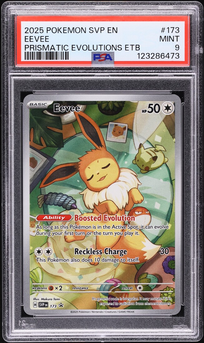 2025 Pokemon Scarlet & Violet Promo Prismatic Evolutions ETB Full Art Eevee #173 PSA 9 MINT