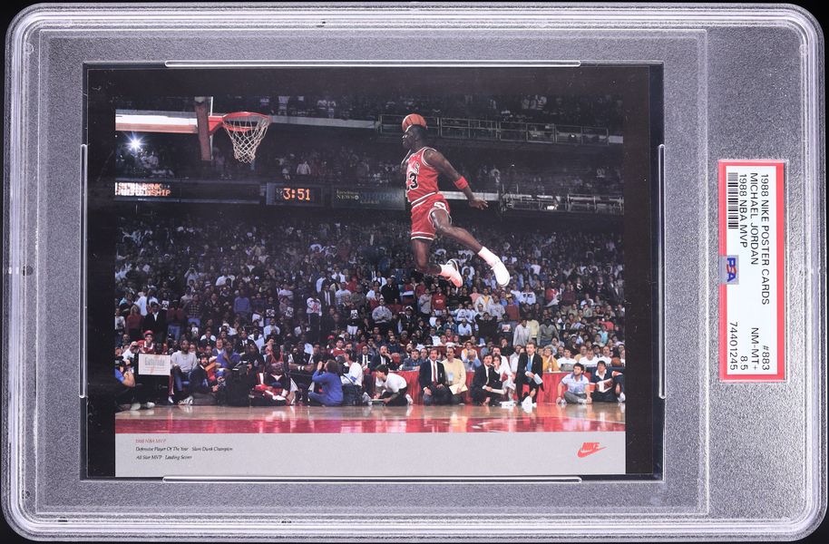 1988 Nike Poster Cards NBA MVP Michael Jordan #883 PSA 8.5 NM-MT+