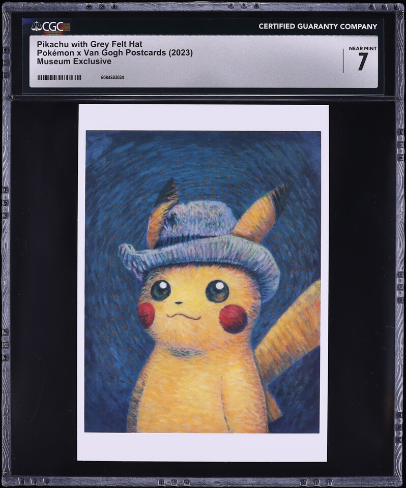 2023 Pokemon X Van Gogh Postcards Museum Exclusive Pikachu With Grey Felt Hat CGC 7 NRMT