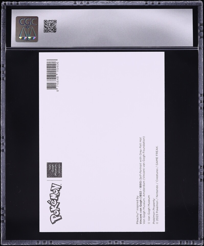 2023 Pokemon X Van Gogh Postcards Museum Exclusive Pikachu With Grey Felt Hat CGC 7 NRMT