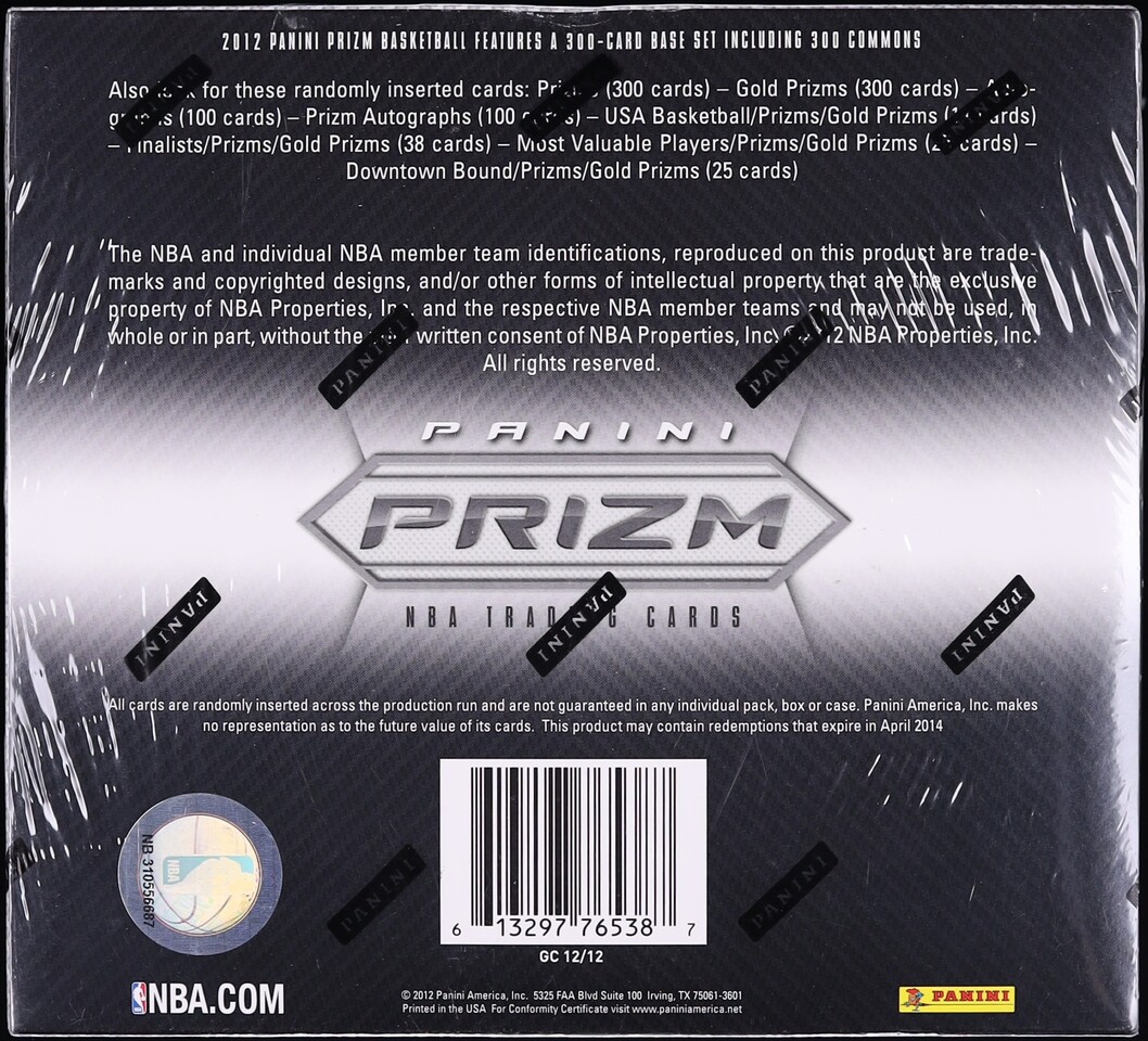 2012 Panini Prizm Basketball Sealed Hobby Box, 20ct Packs