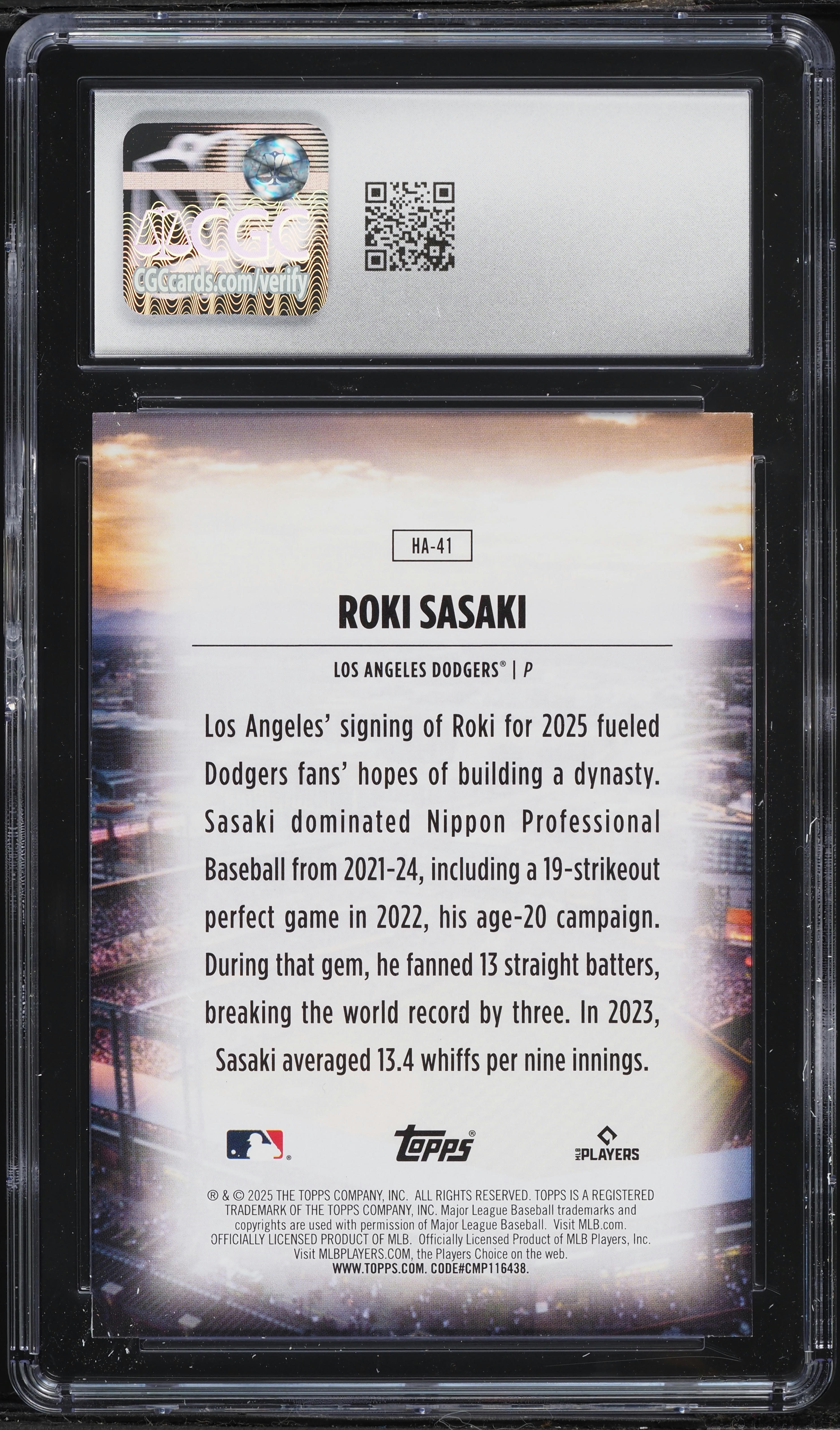 2025 Topps Update Home Field Advantage Roki Sasaki ROOKIE #HA-41