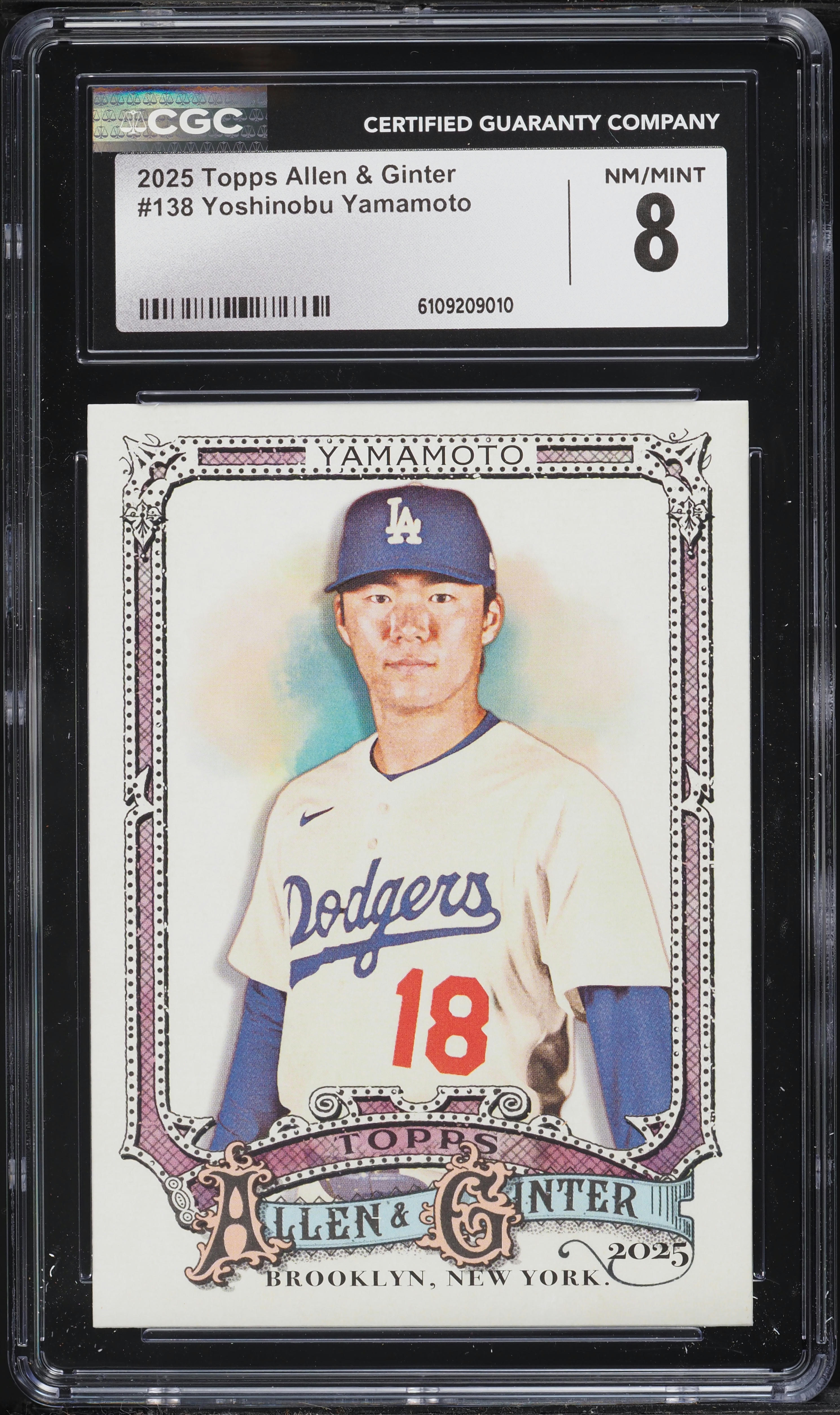 2025 Topps Allen & Ginter Yoshinobu Yamamoto #138 CGC 8 NM-MT on