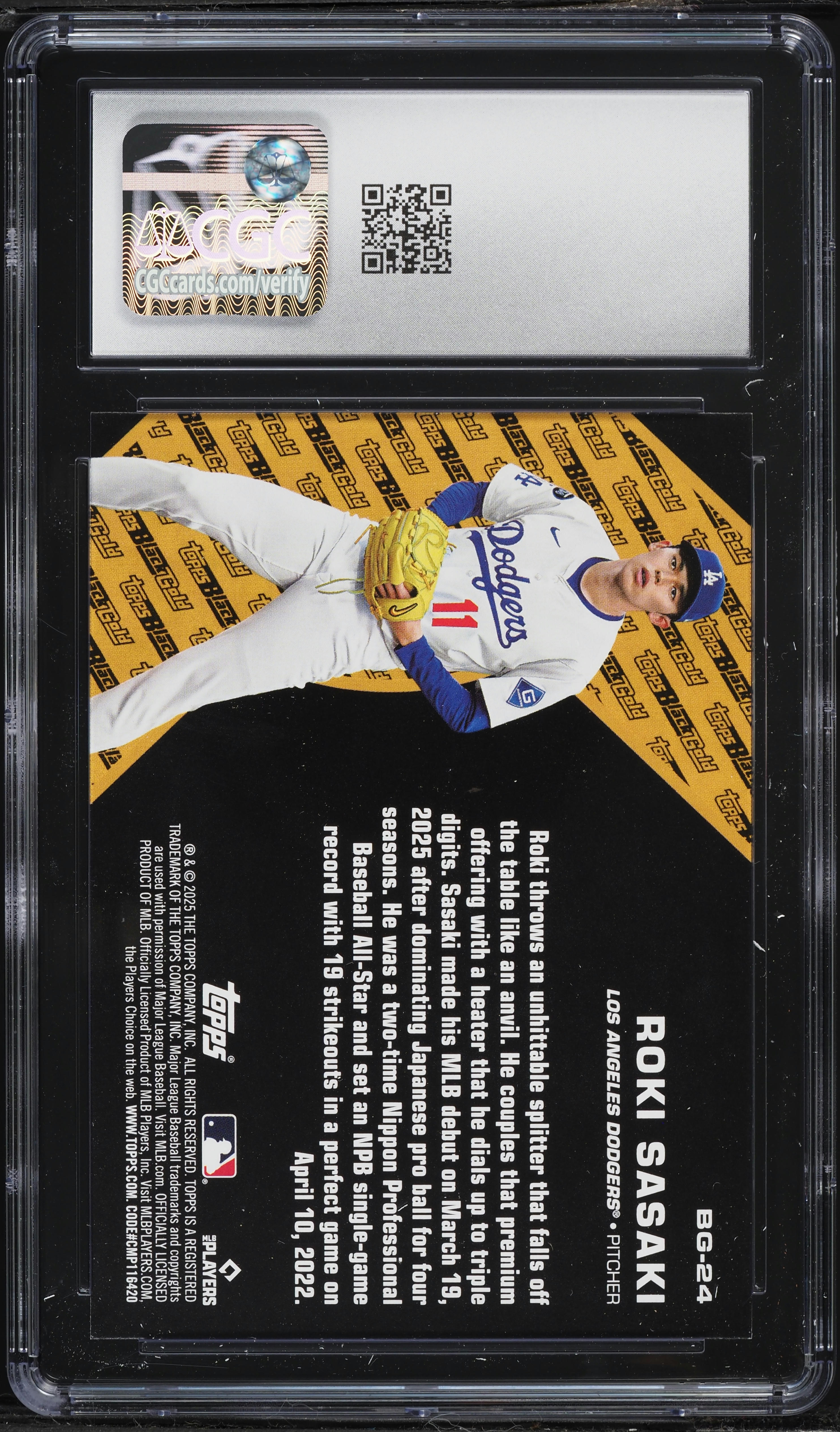 2025 Topps Update Black Gold Roki Sasaki ROOKIE #BG-24 CGC 10 GEM