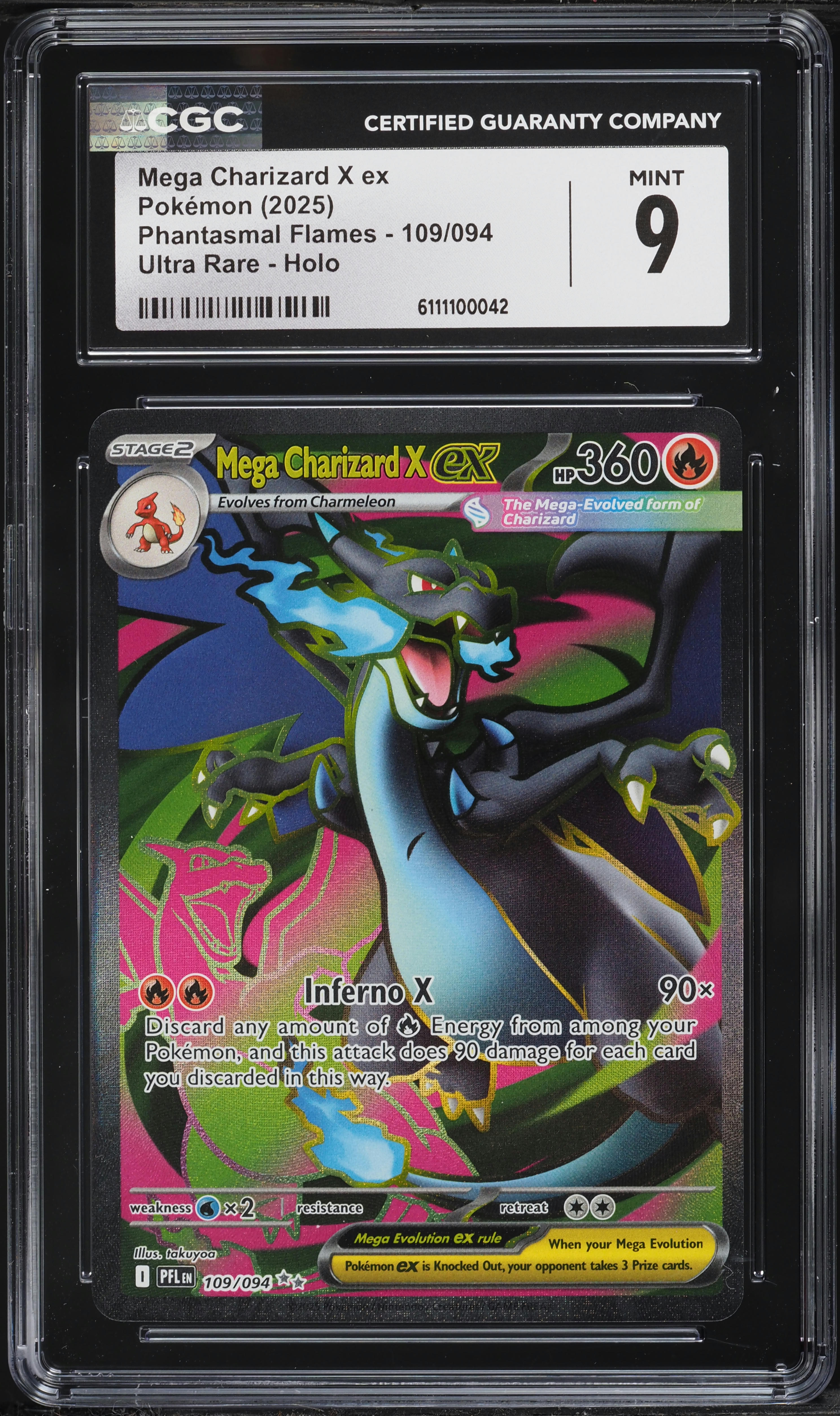 2025 Pokemon Mega Phantasmal Flames Full Art Mega Charizard X ex