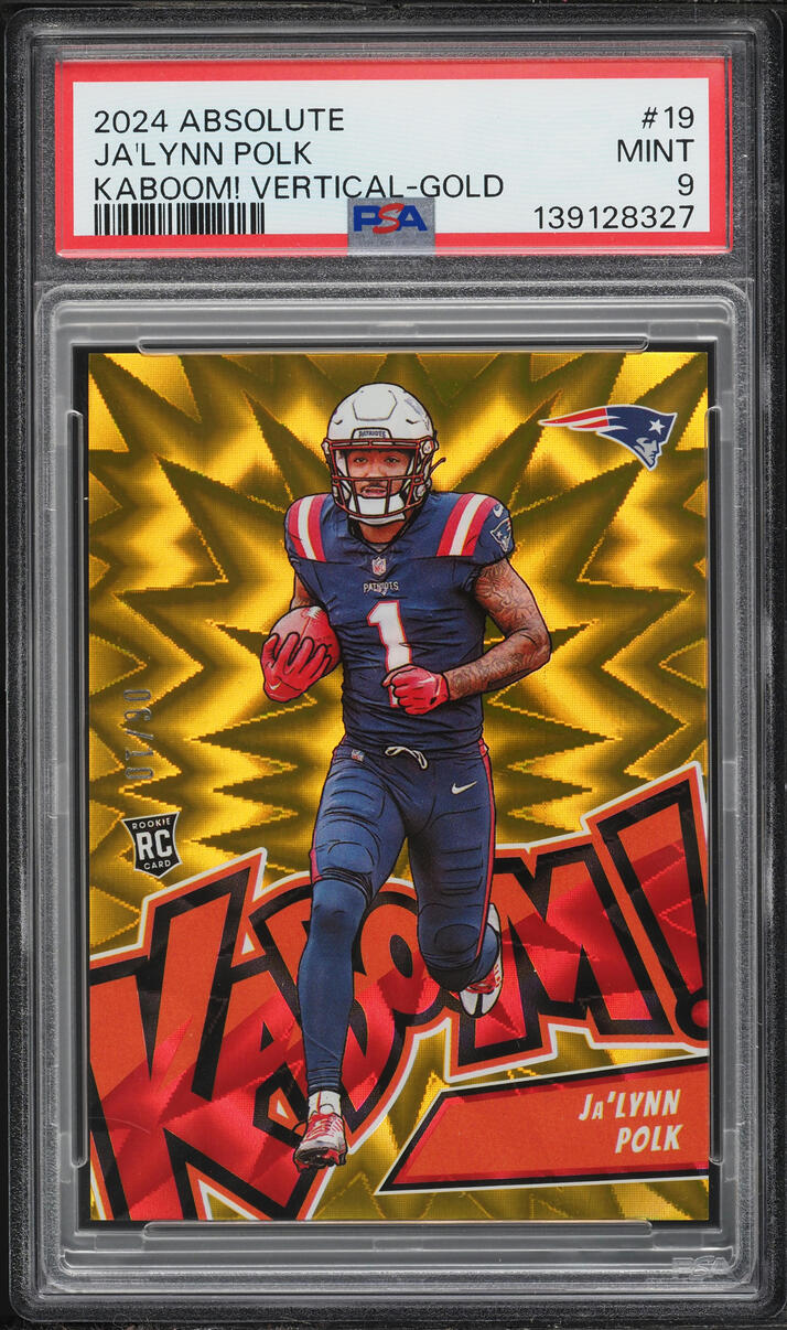 2024 Absolute Kaboom! Vertical Gold Ja'lynn Polk ROOKIE /10 #19 PSA 9 MINT