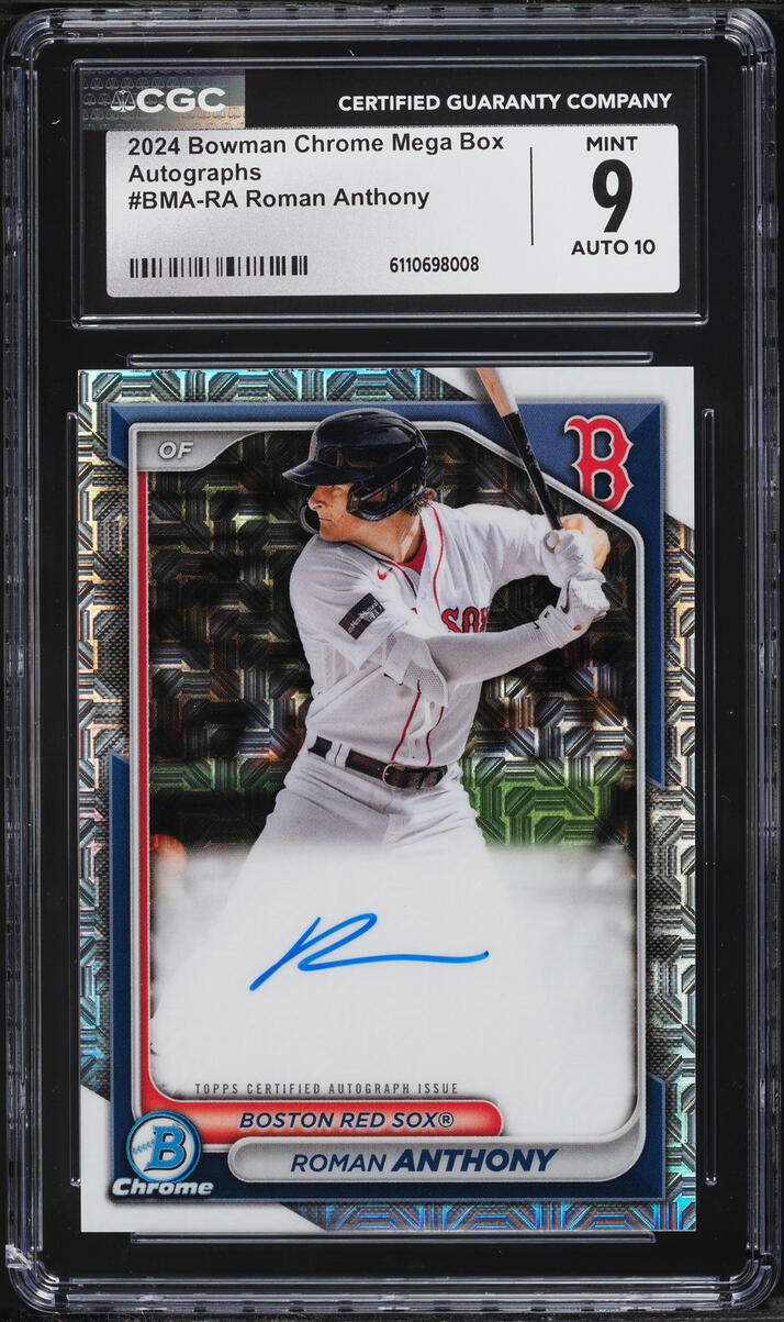 2024 Bowman Chrome Mega Box Roman Anthony PROSPECT AUTO #BMA-RA CGC 9 MINT