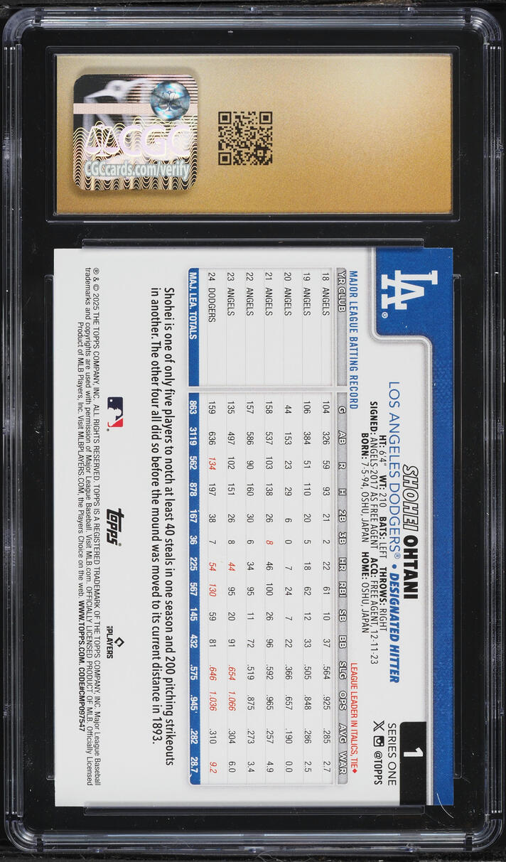 2025 Topps Shohei Ohtani #1 CGC 10 PRISTINE