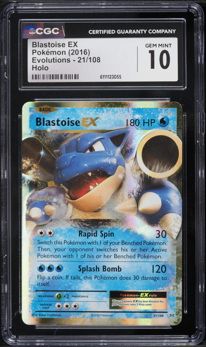 2016 Pokemon XY Evolutions Holo Blastoise EX #21 CGC 10 GEM MINT