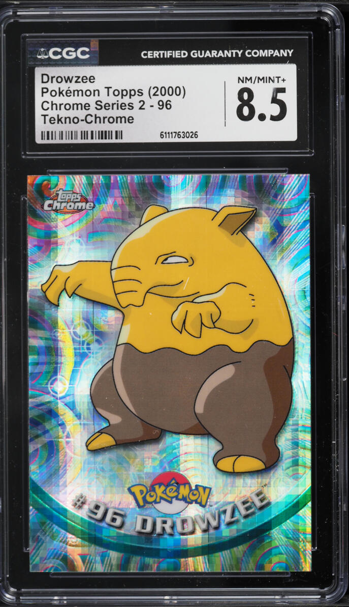 2000 Pokemon Topps Chrome Series 2 Tekno-Chrome Drowzee #96 CGC 8.5 NM-MT+