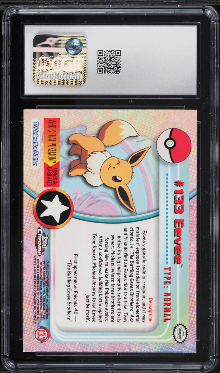 2000 Pokemon Topps Chrome Series 2 Chrome Eevee #133 CGC 8.5 NM-MT+