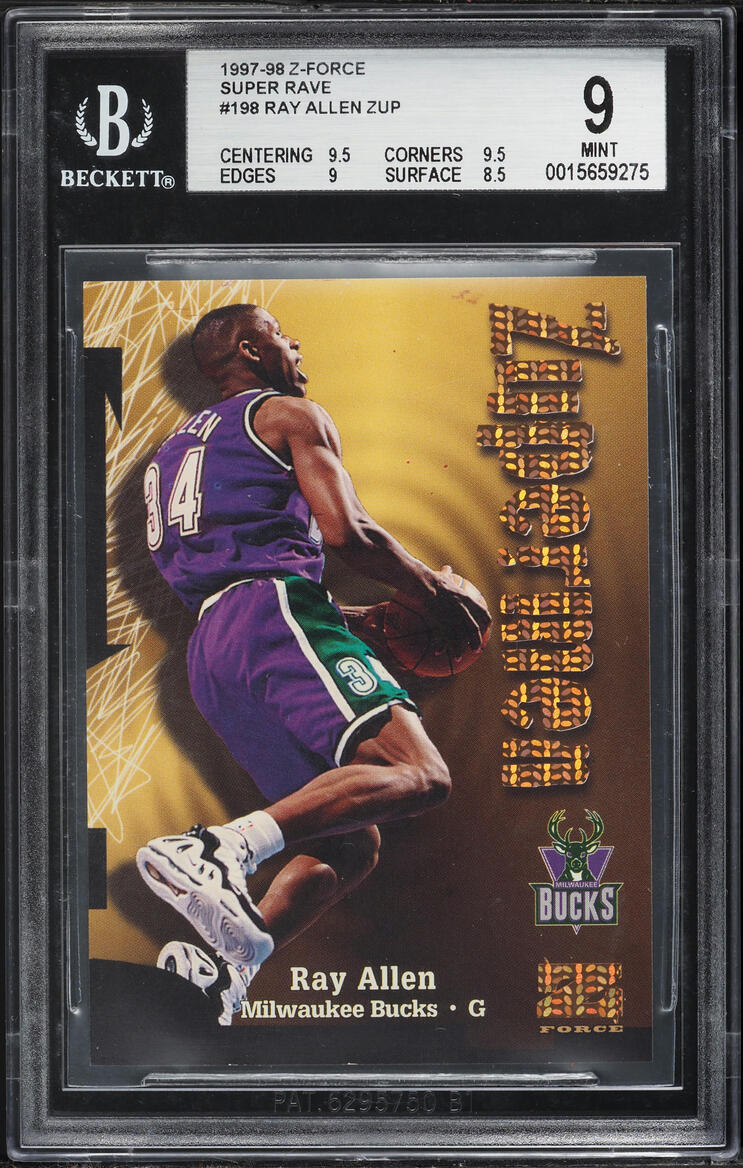 1997 Z-Force Super Rave Ray Allen /50 #198 BGS 9 MINT