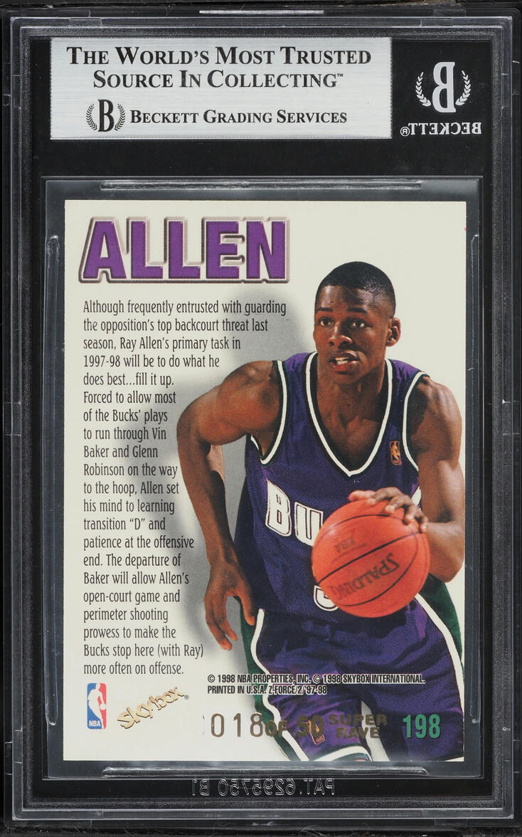1997 Z-Force Super Rave Ray Allen /50 #198 BGS 9 MINT