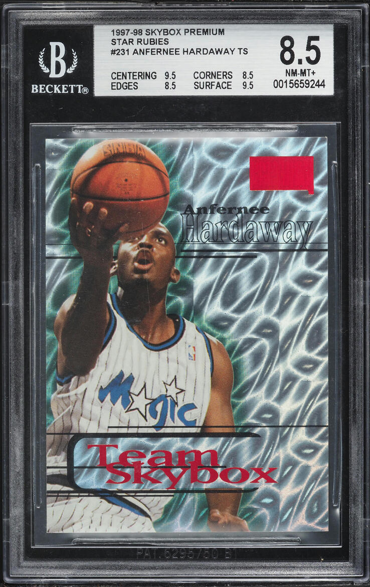 1997 Skybox Premium Star Rubies Anfernee Hardaway /50 #231 BGS 8.5 NM-MT+