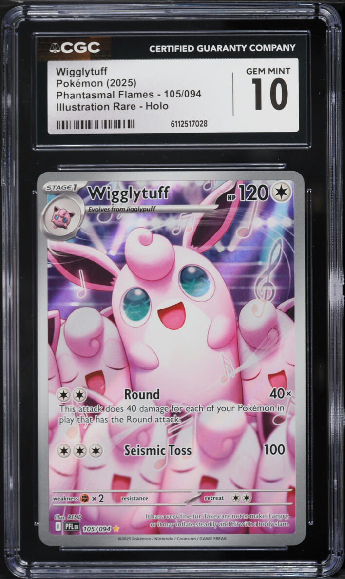 2025 Pokemon Mega Phantasmal Flames IR Wigglytuff #105 CGC 10 GEM MINT