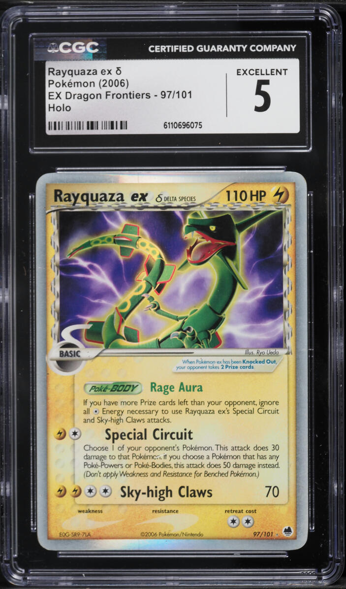 2006 Pokemon EX Dragon Frontiers Holo Rayquaza ex #97 CGC 5 EX