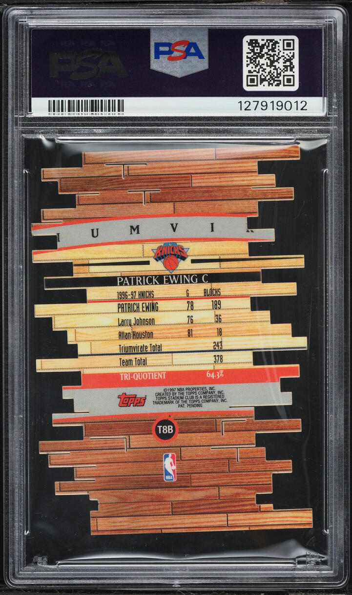 1997 Stadium Club Triumvirate Members Only Patrick Ewing #T8B PSA 10 GEM MINT