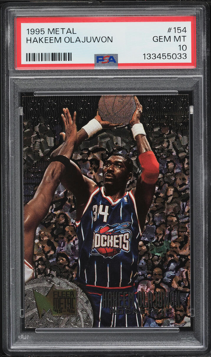 1995 Metal Basketball Hakeem Olajuwon #154 PSA 10 GEM MINT