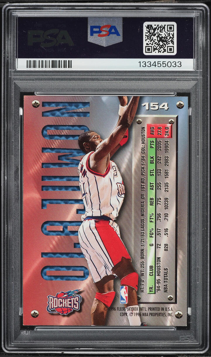 1995 Metal Basketball Hakeem Olajuwon #154 PSA 10 GEM MINT