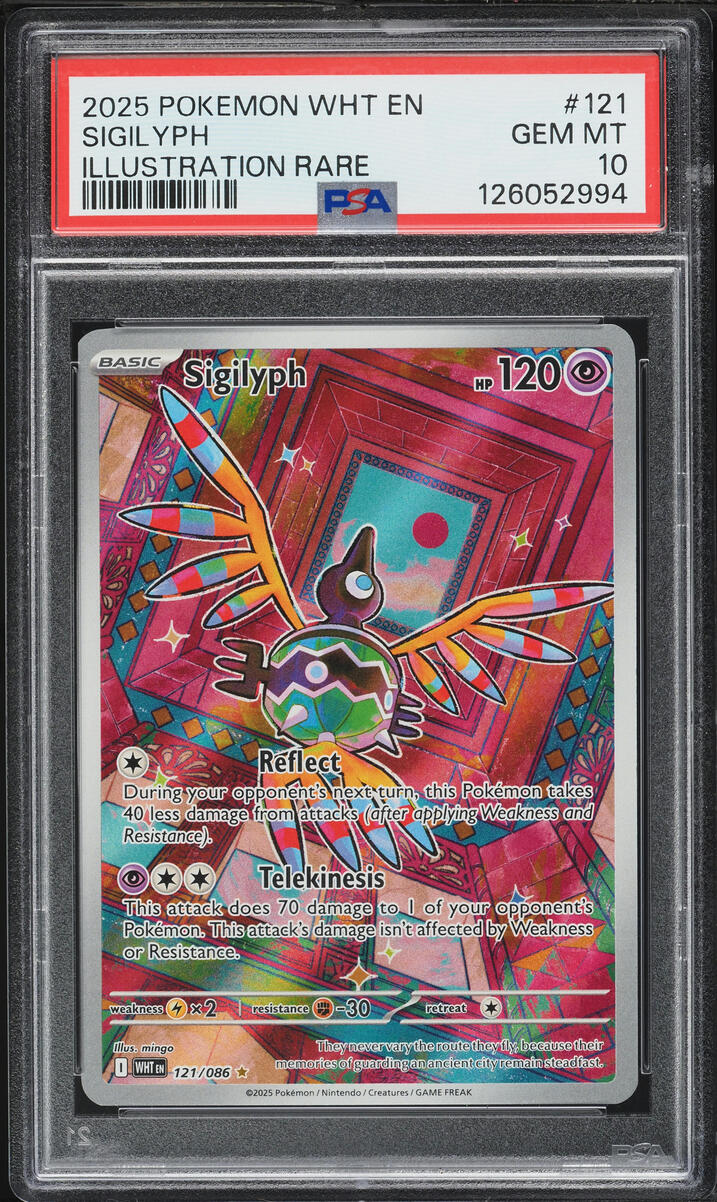 2025 Pokemon Scarlet & Violet White Flare IR Sigilyph #121 PSA 10 GEM MINT