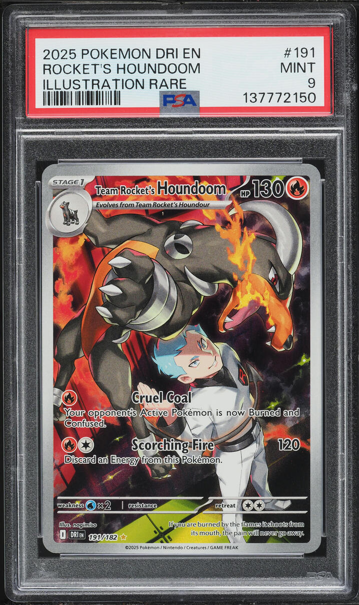 2025 Pokemon Scarlet & Violet Destined Rivals IR Team Rocket's Houndoom #191 PSA 9 MINT