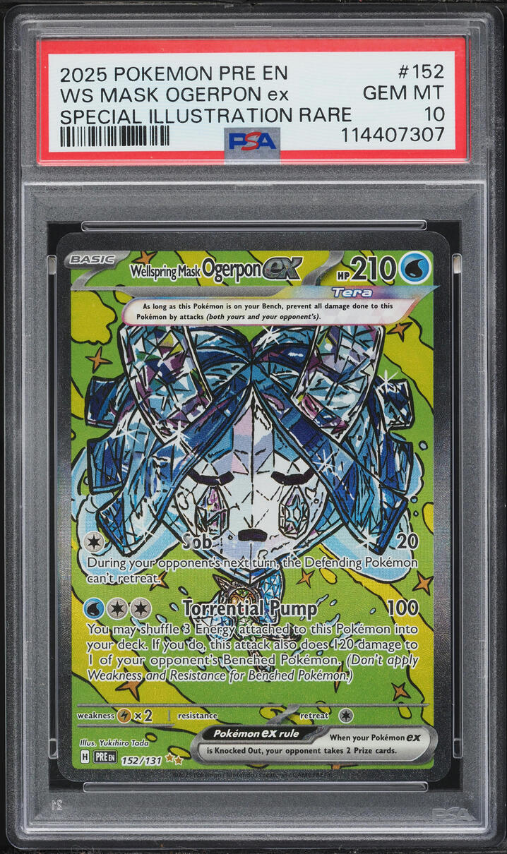 2025 Pokemon SV Prismatic Evolutions SIR Wellspring Mask Ogerpon ex #152 PSA 10 GEM MINT