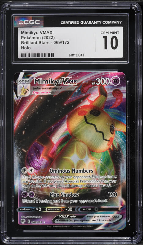 2022 Pokemon Sword & Shield Brilliant Stars Full Art Mimikyu VMAX #69 CGC 10 GEM MINT on Fanatics Collect 2022 Pokemon Sword & Shield Brilliant Stars Full Art Mimikyu VMAX #69 CGC 10 GEM MINT on Fanatics Collect