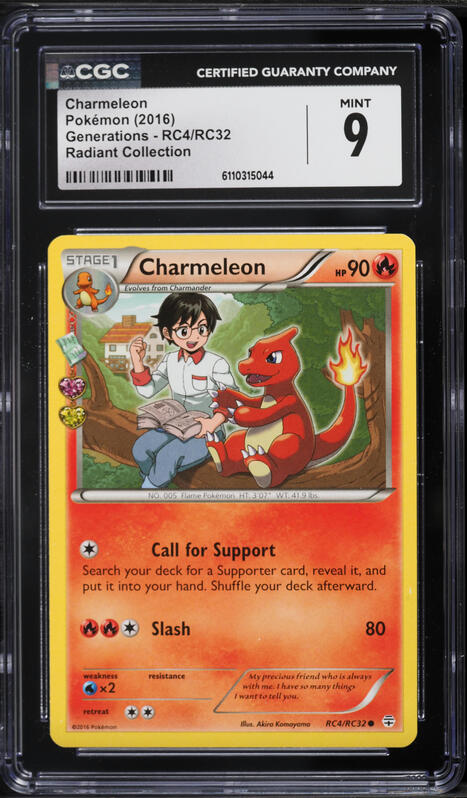 2016 Pokemon XY Generations Radiant Collection Charmeleon #RC4 CGC 9 MINT on Fanatics Collect 2016 Pokemon XY Generations Radiant Collection Charmeleon #RC4 CGC 9 MINT on Fanatics Collect