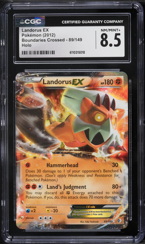 2012 Pokemon Black & White Boundaries Crossed Holo Landorus EX #89 CGC 8.5 NM-MT+