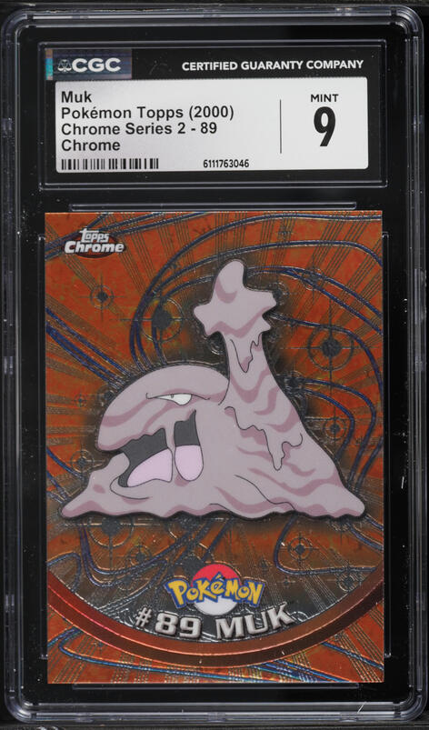 2000 Pokemon Topps Chrome Series 2 Chrome Muk #89 CGC 9 MINT