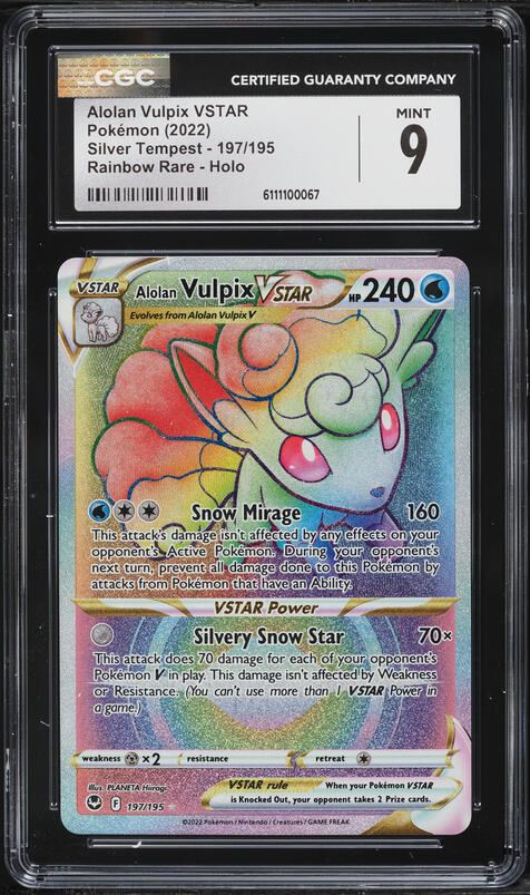 rare vulpix card 2022 Pokemon Sword & Shield Silver Tempest #197/195 Alolan Vulpix VST