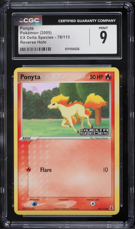 2005 Pokemon EX Delta Species Reverse Holo Ponyta #78 CGC 9 MINT